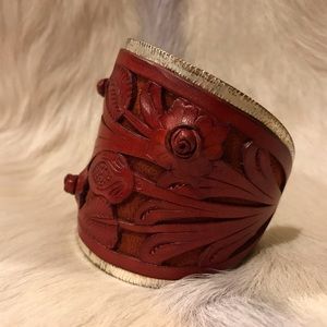 Ralph Lauren Red Leather Cuff